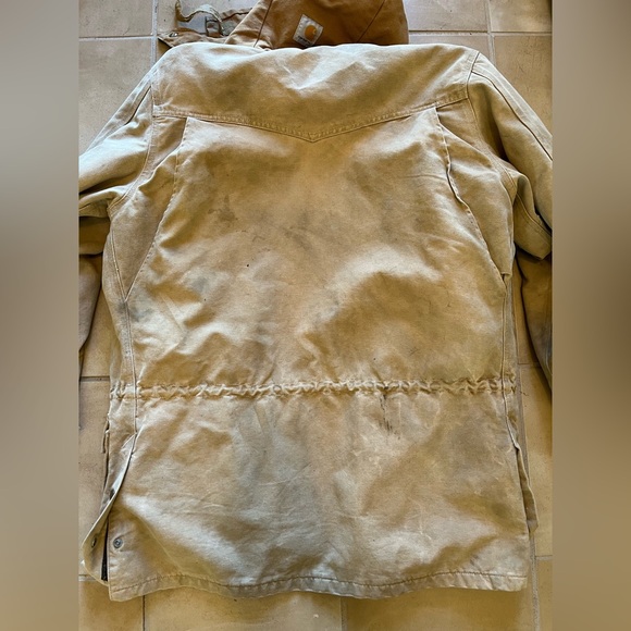 Carhartt Duck Canvas Jacket Coat Medium Tall  Detachable Hood Thrashed Blanket - Picture 16 of 16